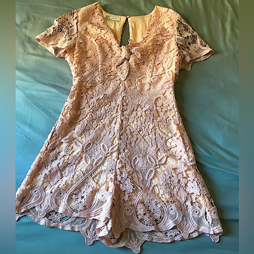 Pale Pink Lush Crochet Romper NWT